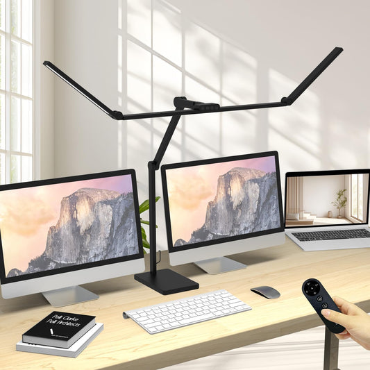 Omorepa 36W 3000LM Ultra Bright Architect Desk Lamp with Base, 47.4Inches Wide Tall Overhead Desk Light for Home Office, Dimmable Table Light with Remote for Desktop Working,Drafting,Reading