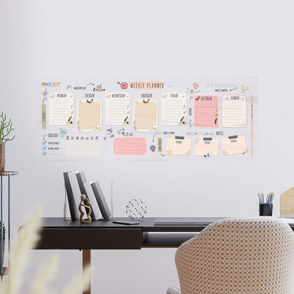Dry Erase Calendar – 39.4x16” Weekly Dry Erase Board for Wall, Clear Weekly Planner Whiteboard, Reusable & Easy Erase, Sticks to Smooth Surfaces, Upgraded Static Cling – Improved Hold