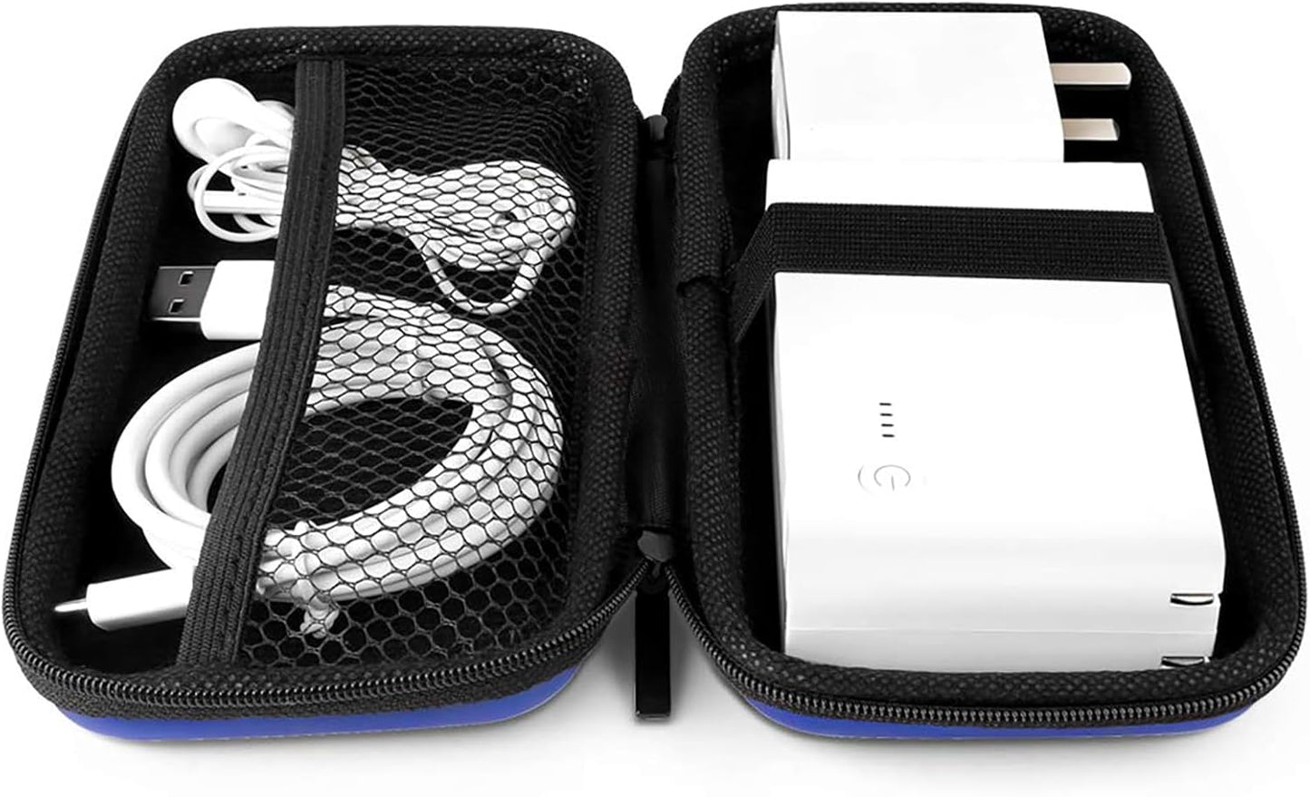 iMangoo Travel Essential Electronics Organizer Pouch Charger Case, Shockproof Dual Zipper Power Bank Cables Tech Accessories Purse, Men & Women Travel Must Have Storage Bag, 6.5x3.2x1 inch Rose Gold