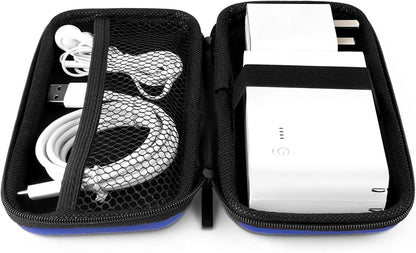 iMangoo Travel Essential Electronics Organizer Pouch Charger Case, Shockproof Dual Zipper Power Bank Cables Tech Accessories Purse, Men & Women Travel Must Have Storage Bag, 6.5x3.2x1 inch Rose Gold