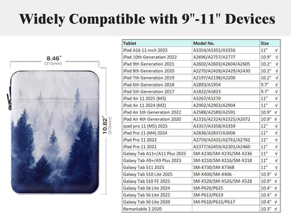 TiMOVO 9-11" Tablet Sleeve Bag for iPad 11-inch A16 2025, iPad 10.9"/10.2"| Air 11 Inch/5th/4th Gen. 10.9", Galaxy Tab A9+/A11Plus 11", Protective Bag Fit Smart Keyboard, Dusty Blue