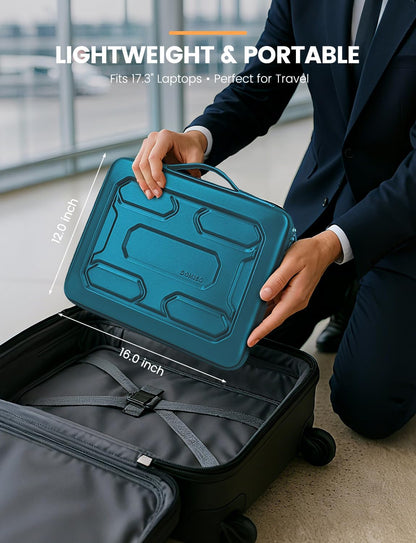 DOMISO 15.6 inch Laptop Sleeve with Handle Shockproof Computer Bag Waterproof EVA Protective Carrying Case for 15.6" Lenovo Yoga 720 IdeaPad 310 320 ThinkPad T570/Dell Inspiron 15/HP Envy 15, Black
