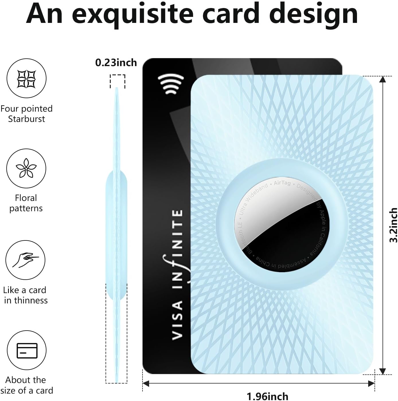 for Airtag Wallet Holder 2 Pack,Ultra Thin Card Holder Compatible with Apple Airtag Case for Purse, Handbag, Backpack Wallet, Clutch Bag