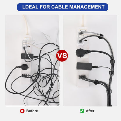 Nettbe Reusable Cable Ties, 60 PCS 8 Inches Adjustable Cord Straps Wire Organizer Cord Wrap and Hook Loop Cable Management