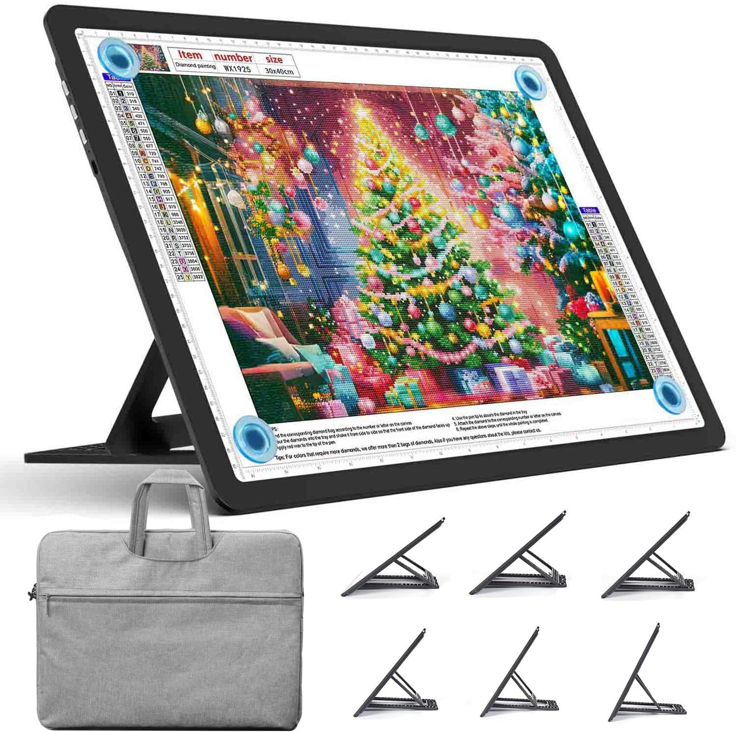 Heanolier Rechargeable A4 Light Board with Stand, 7100Lux Super Bright Magnetic Light Pad with Side Buttons, Wireless Light Box for Tracing, LED Light Table for Diamond Painting,Sketching,Drawing