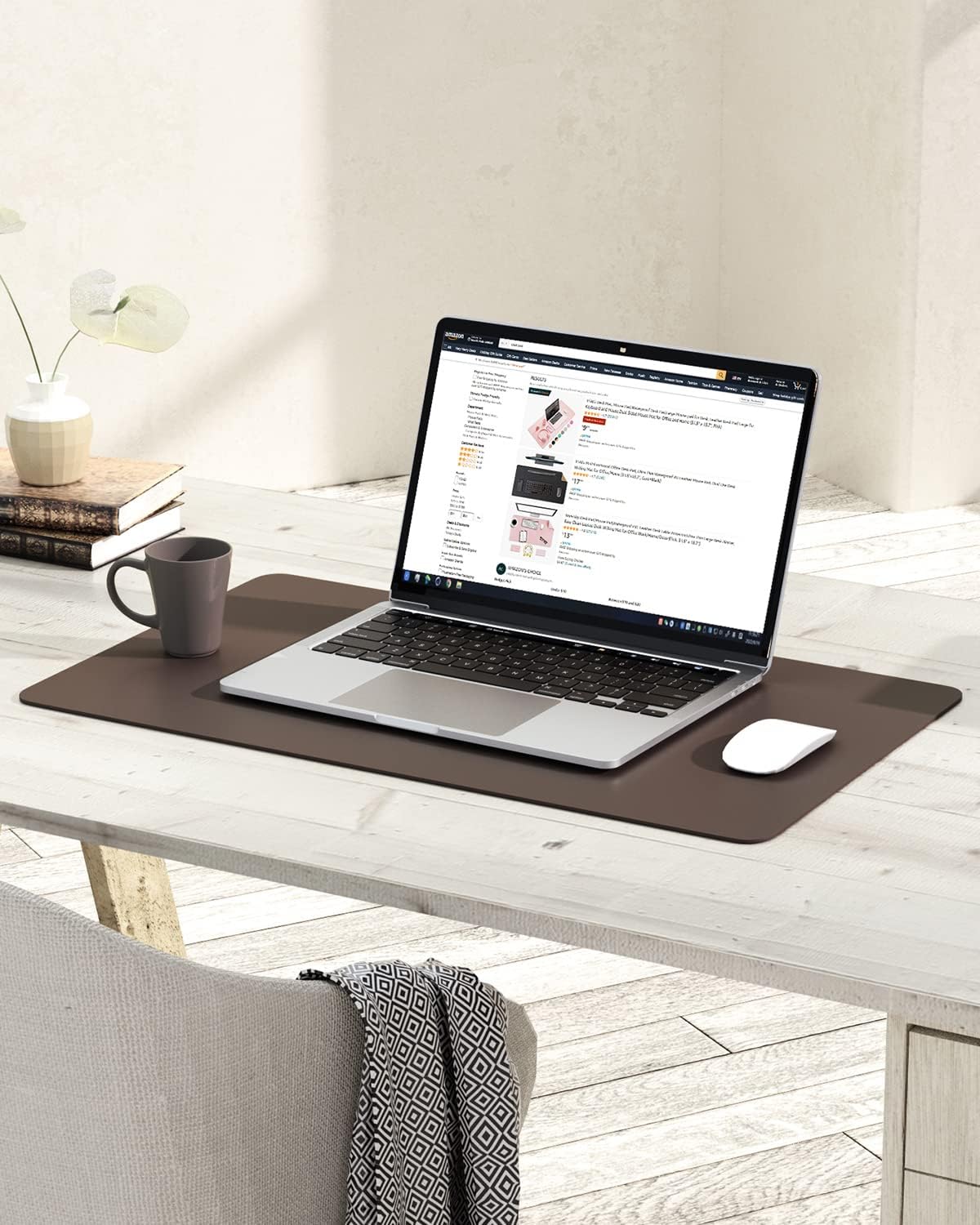 YSAGi Non-Slip Leather Desk Pad, Waterproof Laptop Computer Desk Keyboard Mat, Table Protector Blotter Mat, Large Mouse Pad for Office/Work/Home/Decor(Black, 31.5" x 15.7")