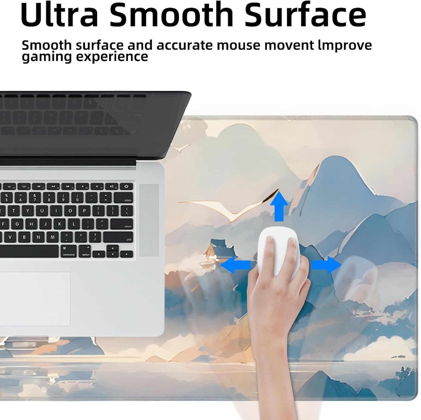 Galdas Mouse Pad For Gaming,Forest Background Pattern XXL XL Large Mouse Mat Long Extended MousePad Desk Mat Non-Slip Rubber Mice Pads Stitched Edges Thin (31.5 x 11.8 x 0.12 Inches) Tree