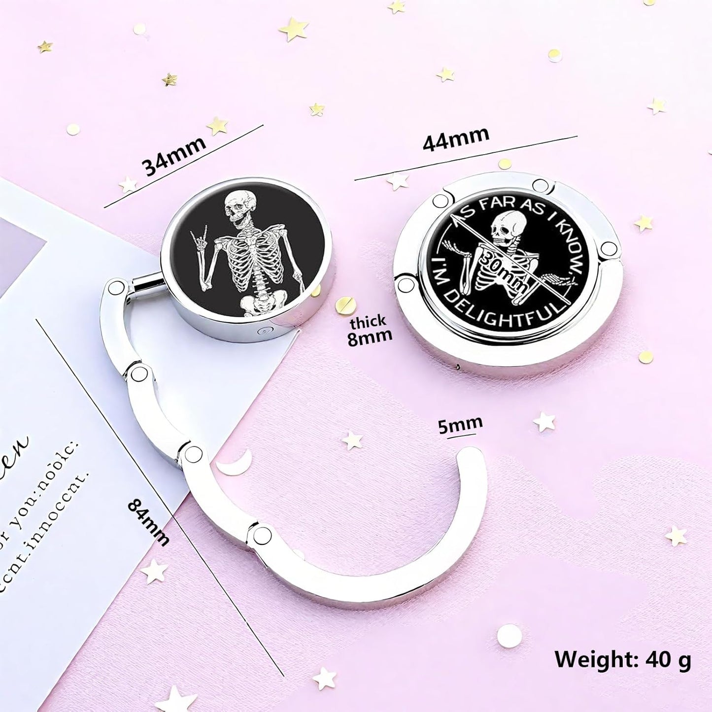 Foldable Purse Hook for Table, Purse Hanger for Table, Desk Bag Hook, Desk Purse Hook, Purse Holder for Table - Compact Portable Multi-Use Design, Aluminum Alloy Handbag Hanger, 3 Pcs (Style A)