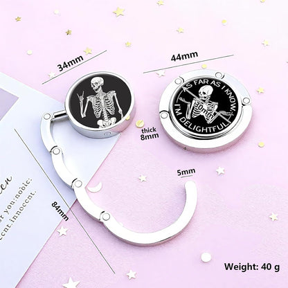 Foldable Purse Hook for Table, Purse Hanger for Table, Desk Bag Hook, Desk Purse Hook, Purse Holder for Table - Compact Portable Multi-Use Design, Aluminum Alloy Handbag Hanger, 3 Pcs (Style A)