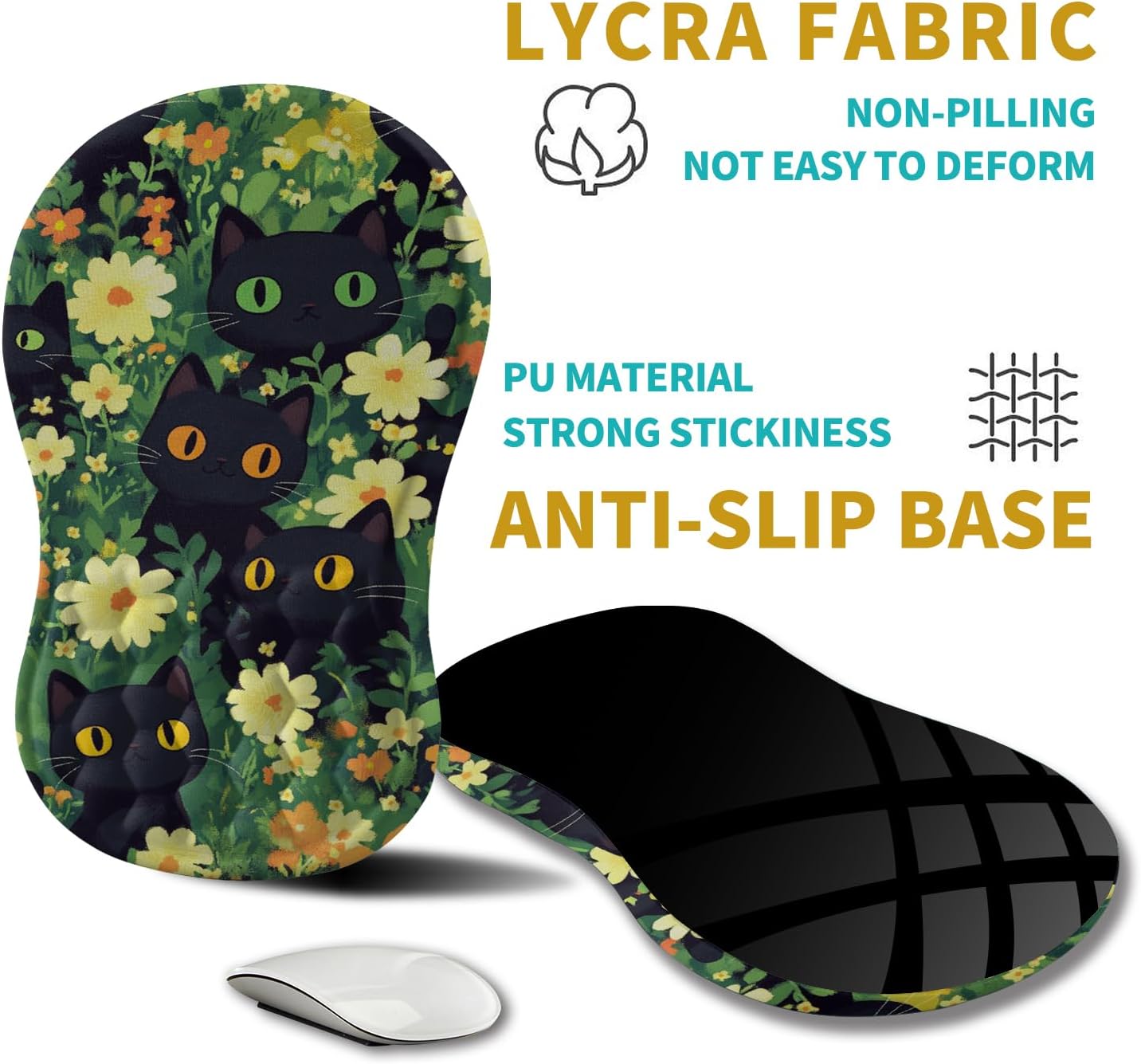 Hokafenle Ergonomic Mouse Pad Wrist Support, Wrist Rest Mousepad for Carpal Tunnel Pain Relief with Integrated Memory Foam Slope Massage Bulge (11.8x7.9 inch,Topographic Contour)