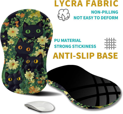Hokafenle Ergonomic Mouse Pad Wrist Support, Wrist Rest Mousepad for Carpal Tunnel Pain Relief with Integrated Memory Foam Slope Massage Bulge (11.8x7.9 inch,Topographic Contour)