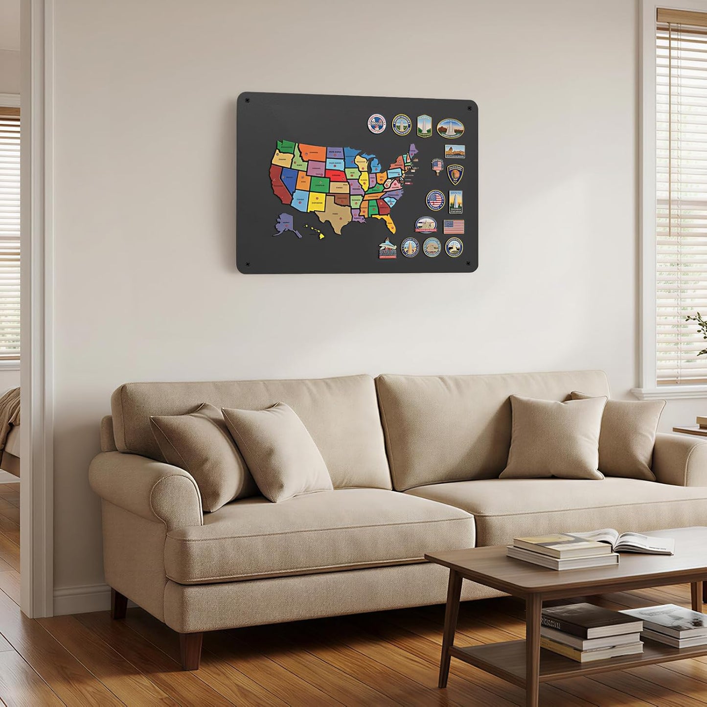 Black Magnetic Bulletin Board to Display Magnetic Notes 3 Installation Methods Multi-Purpose Display Board for Souvenir Magnets Fridge Stickers Photos Spice Jars Desktop Board for Home Kitchen Office