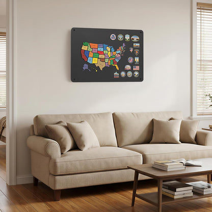 Black Magnetic Bulletin Board to Display Magnetic Notes 3 Installation Methods Multi-Purpose Display Board for Souvenir Magnets Fridge Stickers Photos Spice Jars Desktop Board for Home Kitchen Office