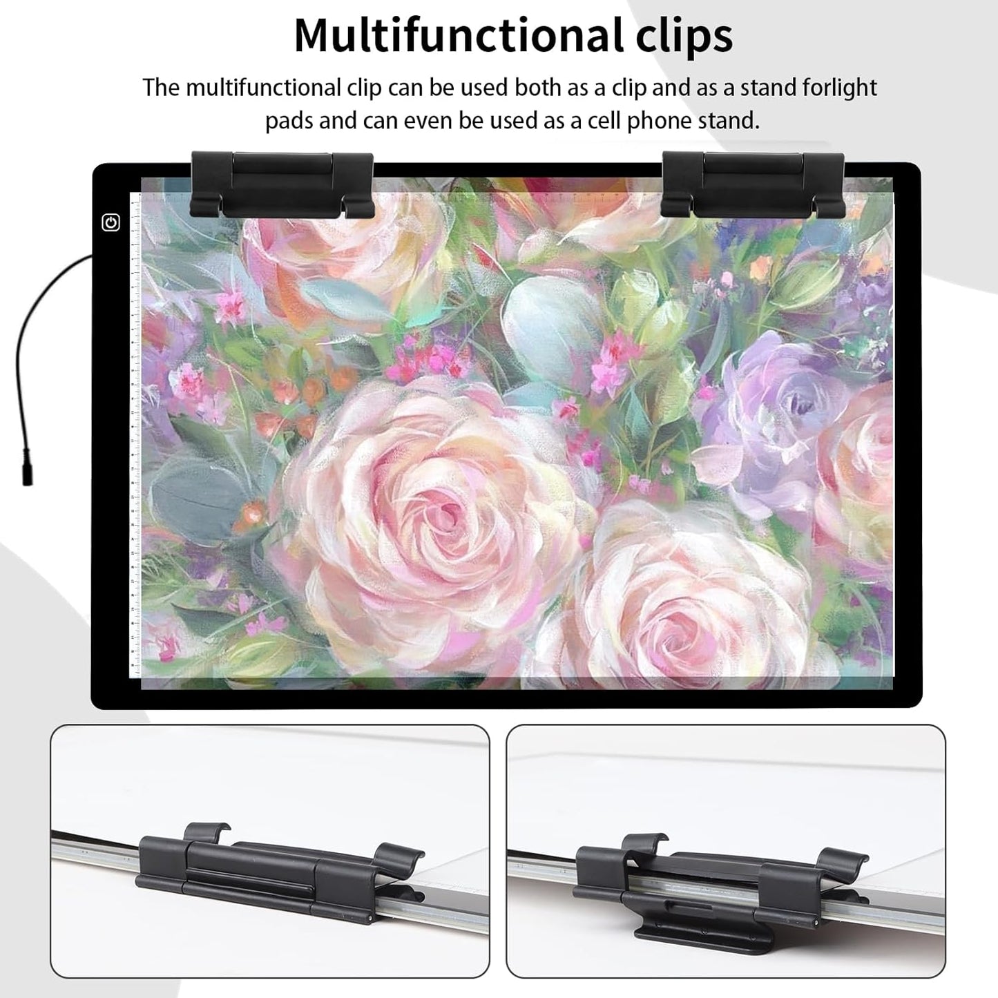 YINGWOND A1 Large LED Light Board for Diamond Painting, Tracing Copy Pad with Scale Eye Protection, Dimmable Brightness A1 Light Box for 5D Diamond Painting, Sketching, Animation