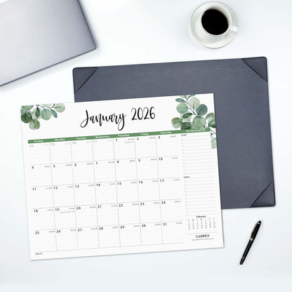 Large Desk Calendar 2026 with Desktop Mat, Cabbrix Desk Pad Calendar 22 x 17 Inch Covering January 2026 to June 2027, Desk Blotter Calendar 2026 for Home School and Office