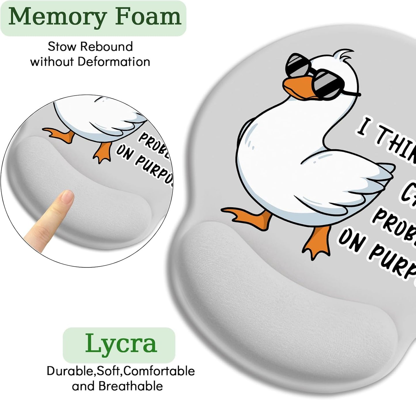 LIMKRIAN Cat Ergonomic Mouse Pad with Wrist Rest, Gaming Mouse Pad with Wrist Support, Funny Mouse Pads for Desk, Computer Mousepad with Non-Slip Pain Relief PU Base, Cute Office Desk Accessories