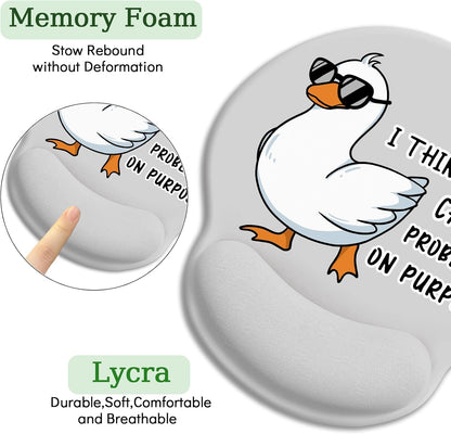 LIMKRIAN Cat Ergonomic Mouse Pad with Wrist Rest, Gaming Mouse Pad with Wrist Support, Funny Mouse Pads for Desk, Computer Mousepad with Non-Slip Pain Relief PU Base, Cute Office Desk Accessories
