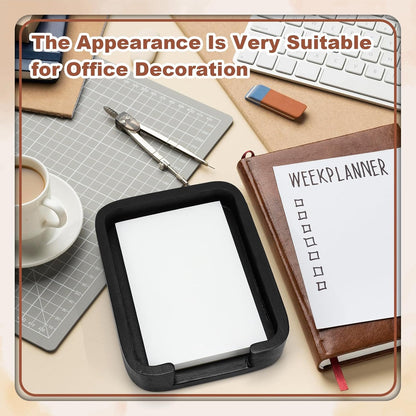 4x6 Memo Paper Holder Organizer for Desk Black Wooden Note Paper Tray with 100 Sheet Blank Memo Pads 4x6 Index Card Tray Black Wood Sticky Note Holder for Office Home School