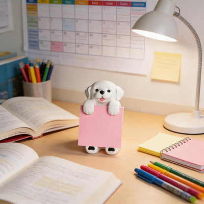 Highland Cow Pop-up Sticky Note Dispenser, Includes 1 Pad of 3x3 in Super Sticky Notes, 100 Sheets, Resin Cute Handmade Desk Holder for Office & Home-Beige