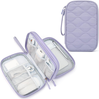 Skycase Tech Pouch - Lightweight Electronics Organizer Travel Case - Double Layers Cable Organizer - All-in-One Storage Bag for Charger, Cord, Phone, Flash Drive, Essentials - XL