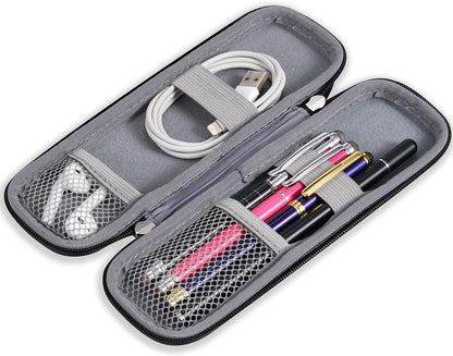 Small Pencil Case Holder for Pencils,Hard Pen Case for Executive Fountain Pens,Ballpoint Pens-Black