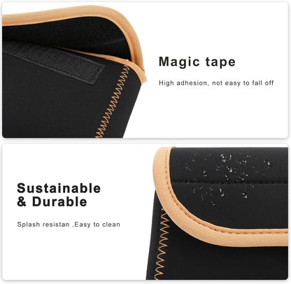 Small Neoprene Tech Pouch, Travel Cable Organiser Bag, Electronics Accessories Carry Storage Bags for MacBook Power Adapter, Power Bank, Wireless Mouse, Phone Charger, or Small Devices, Brown