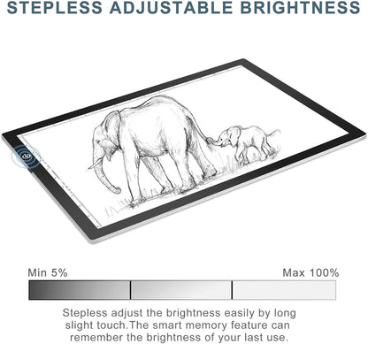 LitEnergy A3 Copy Light Board Tracing Box, Ultra-Thin Adjustable Drawing Tablet USB Power Artcraft LED Tracer Pad for Diamond Art Painting Accessories, Streaming, Sketching, Animation, Stenciling