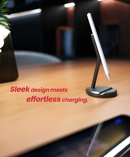 Magnetic Charger Stand for Apple Pencil 2nd Generation Only: Elegant 2-in-1 Wireless Charging Stand & Groove Holder for iPad Pencil 2nd Gen–Perfect Charging, Storage, and Desktop Decor Partner