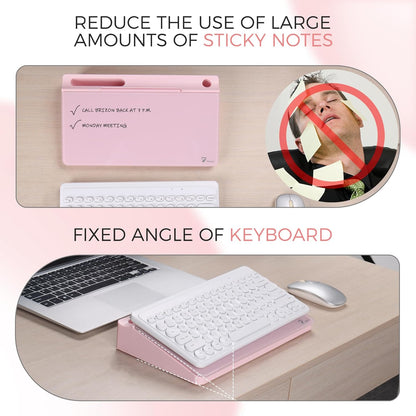 TOWON Small Compact Glass Desktop Whiteboard with Storage – 12 x 7 in Dry Erase Board for Desk, Home Office, School | Includes 5 Markers, Eraser & Holder | Space-Saving Organizer, Aesthetic Rose Gold