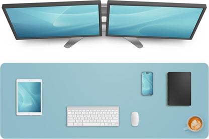Large Desk pad mat,Mouse Pad,Office Desk Mat, Non-Slip PU Leather Desk Blotter,Large Desk pad,Waterproof Keyboard mat for Office/Home/Decor (Black,48" x 17")