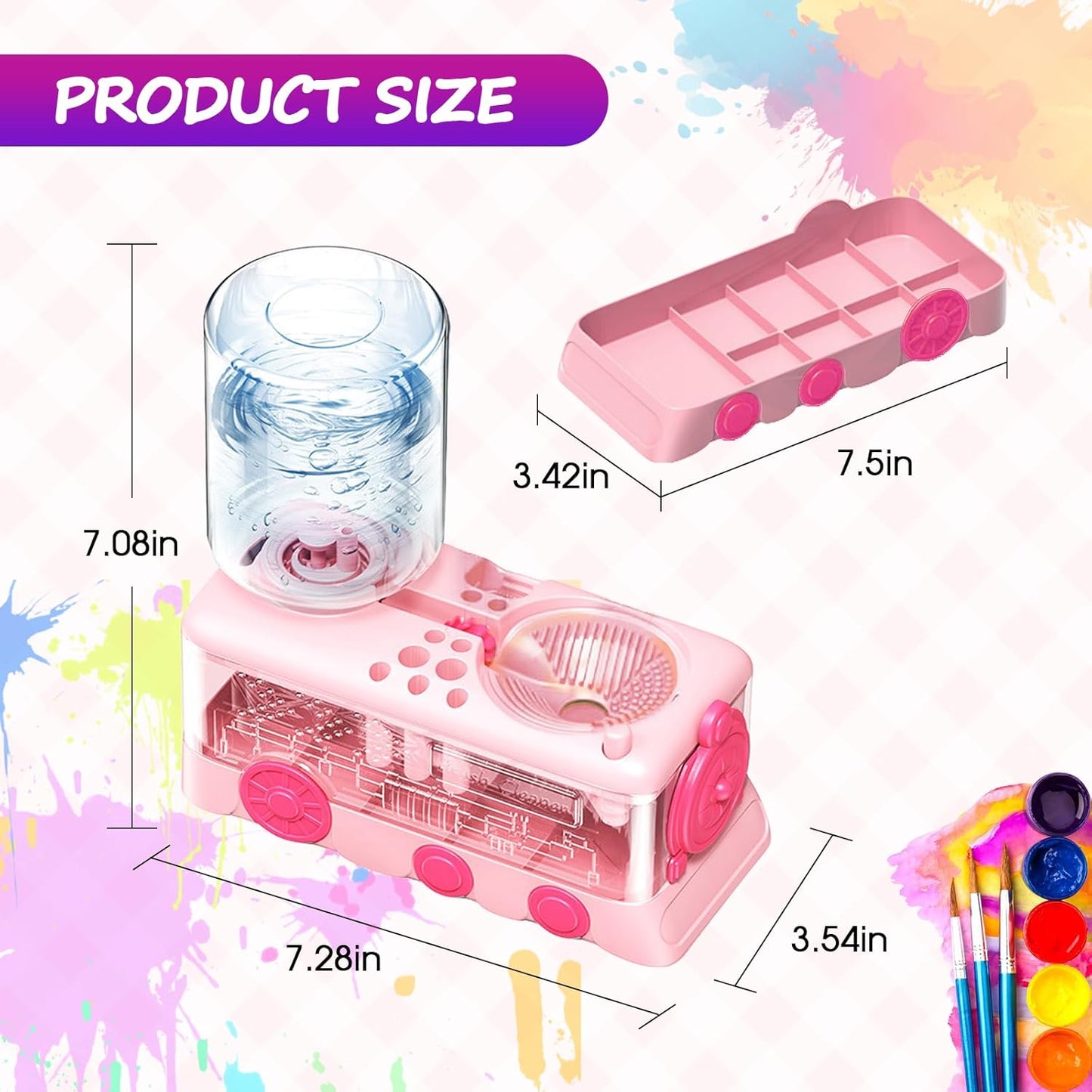 Paint Brush Cleaner, Multifunctional Acrylic Face Paint Brush Washing Station Brush Water Cup for All Purpose Oil Watercolor Painting Artist Professional Kit,Gift Art Supplies for Kid Adult