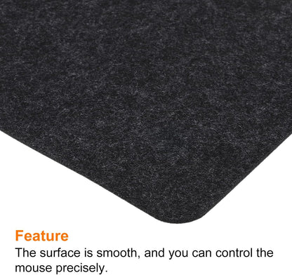 PATIKIL 9"x8" Mouse Pad, Felt Dual Side Soft Desk Pad Writing Mat for Office Home, Light Gray