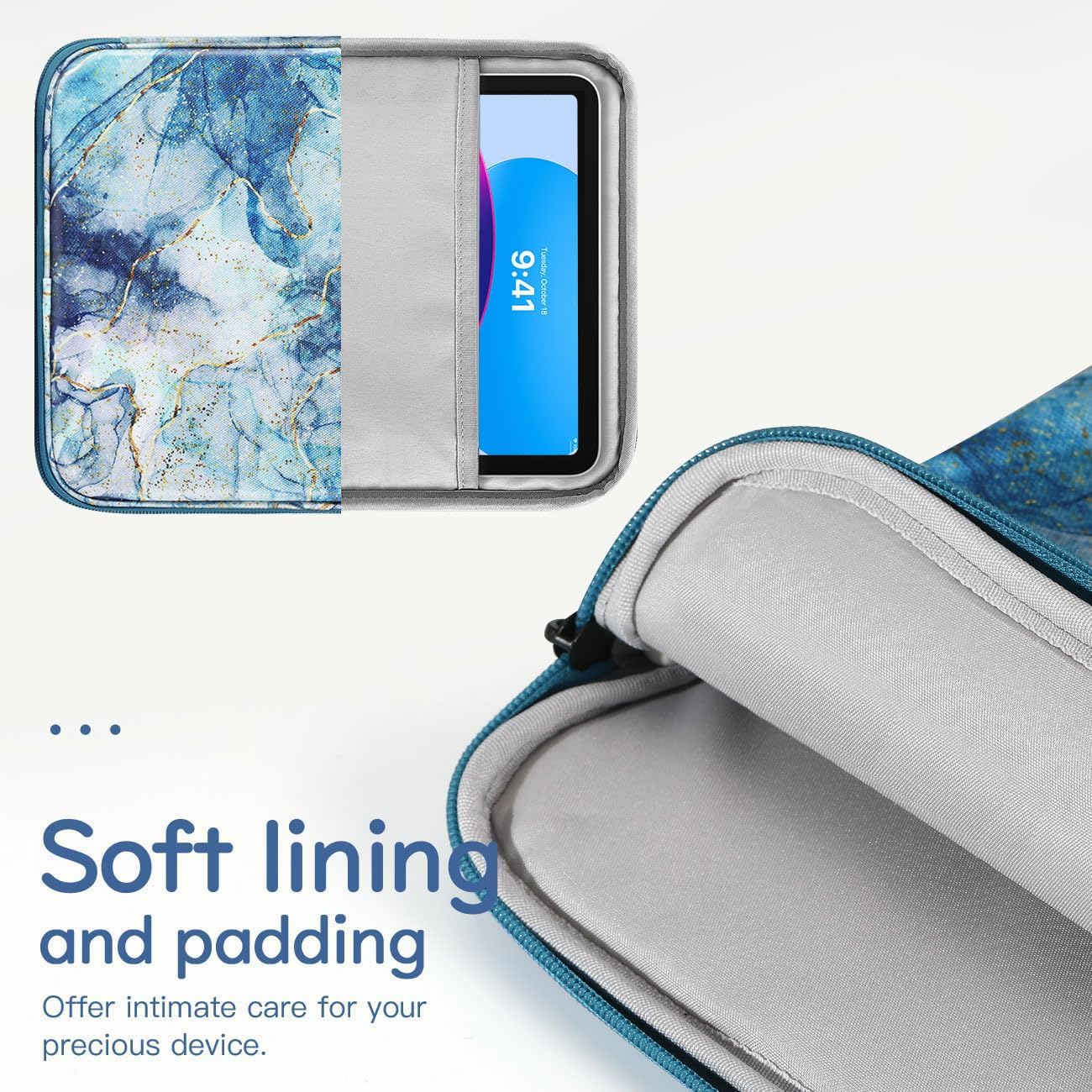 Dadanism 9-11" Tablet Sleeve Bag Carrying Case for iPad (A16) 11th Gen 11", iPad 10th Gen 10.9" Air 5/4, iPad Air M4/Pro 11", iPad 9/8/7th, Galaxy Tab A11+ Plus 11", Remarkable 2 10.3", Black