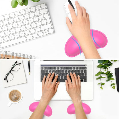 Dapesuom Mouse Wrist Rest, Ergonomic Memory Foam Mouse Wrist for Computer Desk Mats Support, PU Leather Hand Rest Pad Cushion for Gaming, Laptop, Men, Women, Pain Relief & Easy Typing, Black