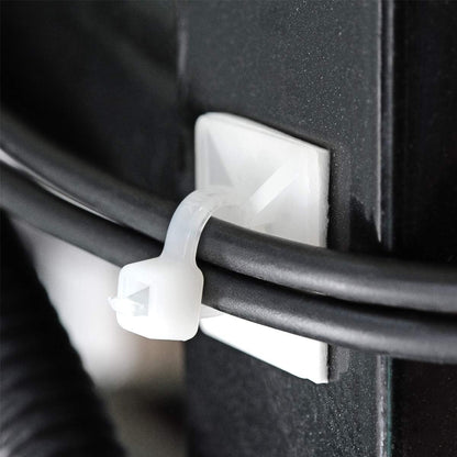 XHF 100 PCS 3/4" Black Self Adhesive Cable Zip Tie Mounts Wire Cable Clips Holders Management Anchors Organizer Holders Squares(HS-101S)