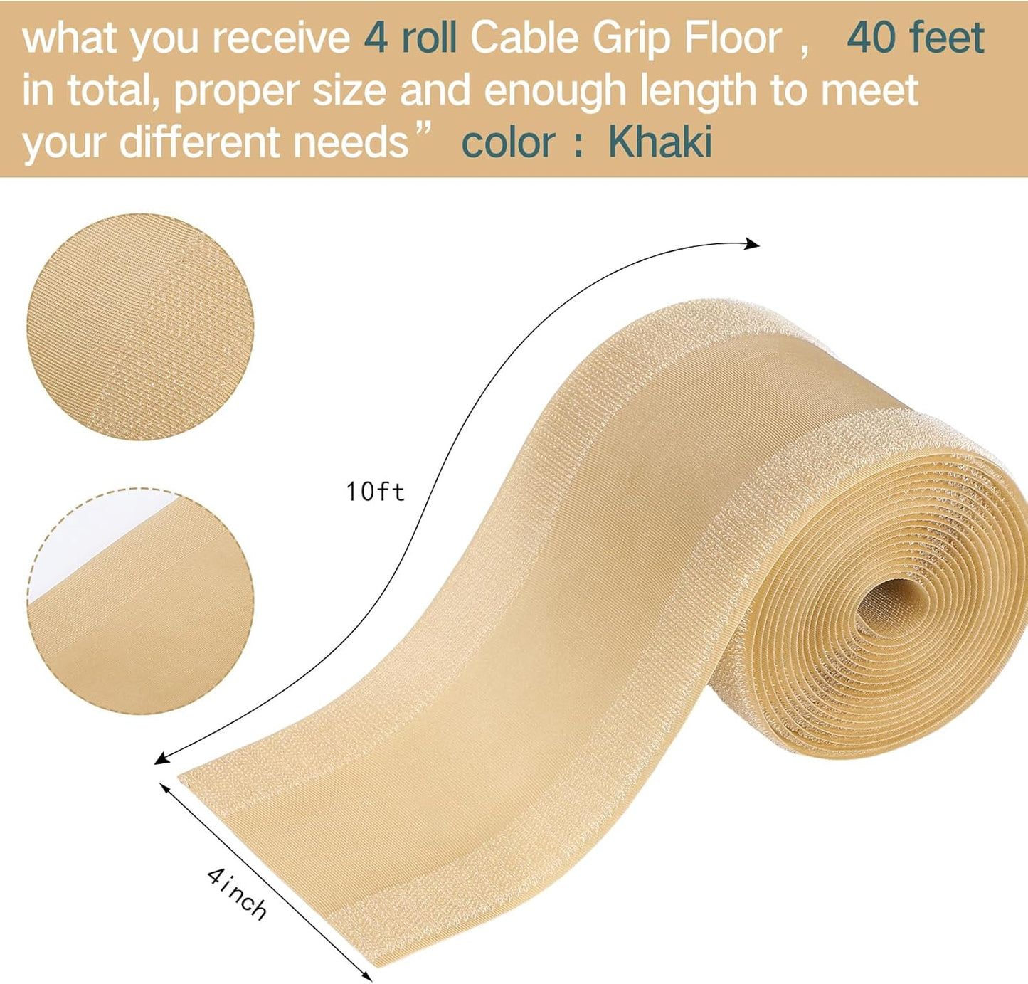 WILLBOND Carpet Cord Cover Cable Protector Floor Cover Cable Protector Management Only for Commercial Office Carpet(19.69 ft,Black)