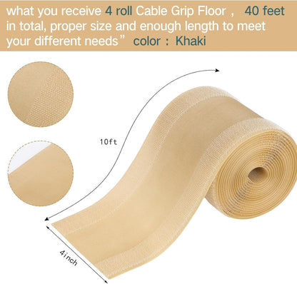 WILLBOND Carpet Cord Cover Cable Protector Floor Cover Cable Protector Management Only for Commercial Office Carpet(19.69 ft,Black)