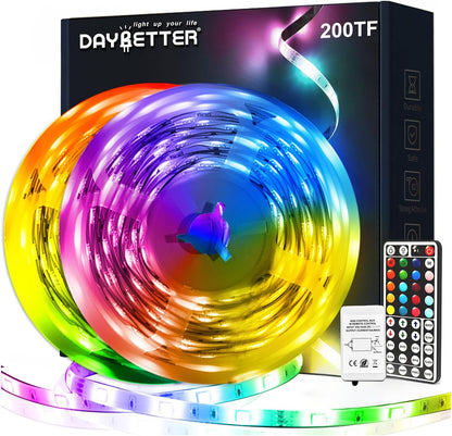 DAYBETTER Led Strip Lights 32.8ft Kit with Remote and Power Supply Color Changing