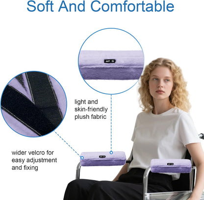 SPRING SEAON Wheelchair Armrest Covers 2 Pack Soft Memory Foam Wheelchair armrest Pads Wicking Washable for Office Transport Chair (Black)