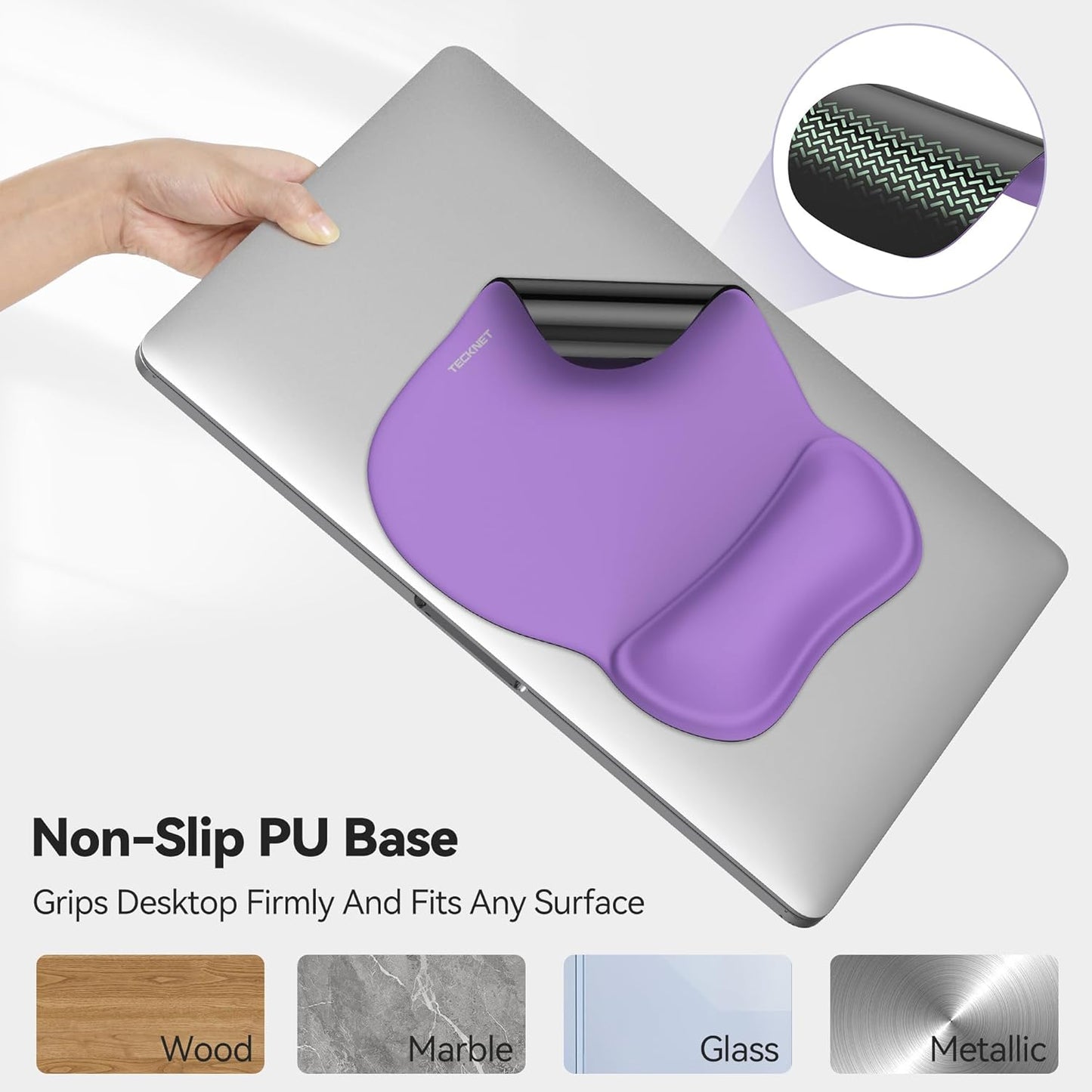 TECKNET Gel Mouse Pad with Wrist Rest, Ergonomic Office Mousepad with Wrist Support - Non-Slip & Smooth Surface Comfortable Desk Accessories Mat for Office, Gaming and Study - Gradient