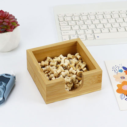 MultiBey Walnut Wood Sticky Notes Holder for Desk, 4x6 Inch Self -Sticky Note Memo Holder, Wooden Sticky Note Dispenser Office Desk Organizer for Dorm Room Office Home School (S)