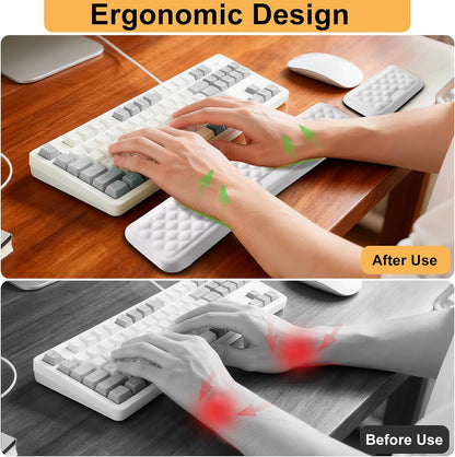 Keyboard Wrist Rest Mouse Wrist Support, Memory Foam Wrist Rest Pad for Computer Laptop, Ergonomic Wrist Cushion Support for Typing Pain Relief, Gaming Home Office, Purple