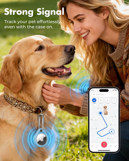 UNBREAKcable AirTag Holder for Apple - 4 Pack Air Tag Case [Professional Carabiner] [Waterproof] [Shockproof] TPU AirTag Keychain for Kids, Pets, Keys, Luggage, Backpacks