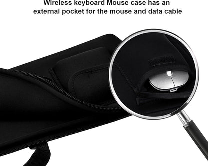Keyboard Sleeve Travel Case for Logitech MK250 Wireless Keyboard Mouse Combo,Rugged Neoprene Construction Zipper Mouse Storage and Cable Storage Pouch(Black)