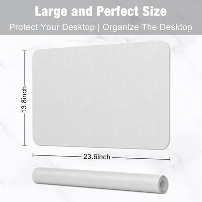 Hsurbtra Desk Pad, 23.6" x 13.8" PU Leather Desk Mat, M Extended Mouse Pad, Waterproof Desktop Blotter Protector, Non-Slip Ultra Thin Small Laptop Keyboard Writing Mat for Office Home, Pink