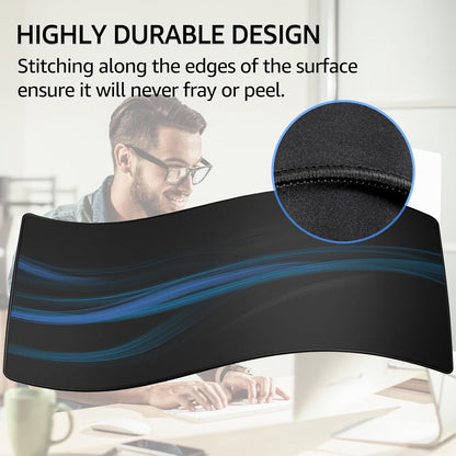KTRIO Large Gaming Mouse Pad Desk Mat, Superior Micro-Weave Cloth for Precise Mouse Control, Non-Slip Rubber Base, Stitched Edges, Water-Resistant, for Gamer, Office & Home, 31.5" x 11.8" inches