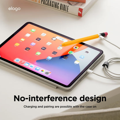elago Classic Pencil Case Compatible with Apple Pencil (USB-C), Perfect Grip, Protective Skin, Silicone Sleeve, Supports Magnetic Attachment [Yellow]