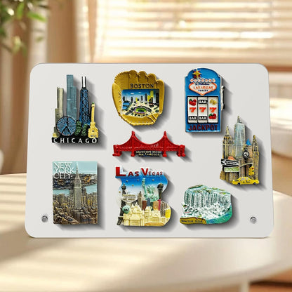 Magnetic Metal Display Bulletin Board - 2 Pack 11x8Inch Magnet Display Stand with 6 Magnets for Displaying Memos Messages Photos in Home School Kitchen Office （ Black Vertical）