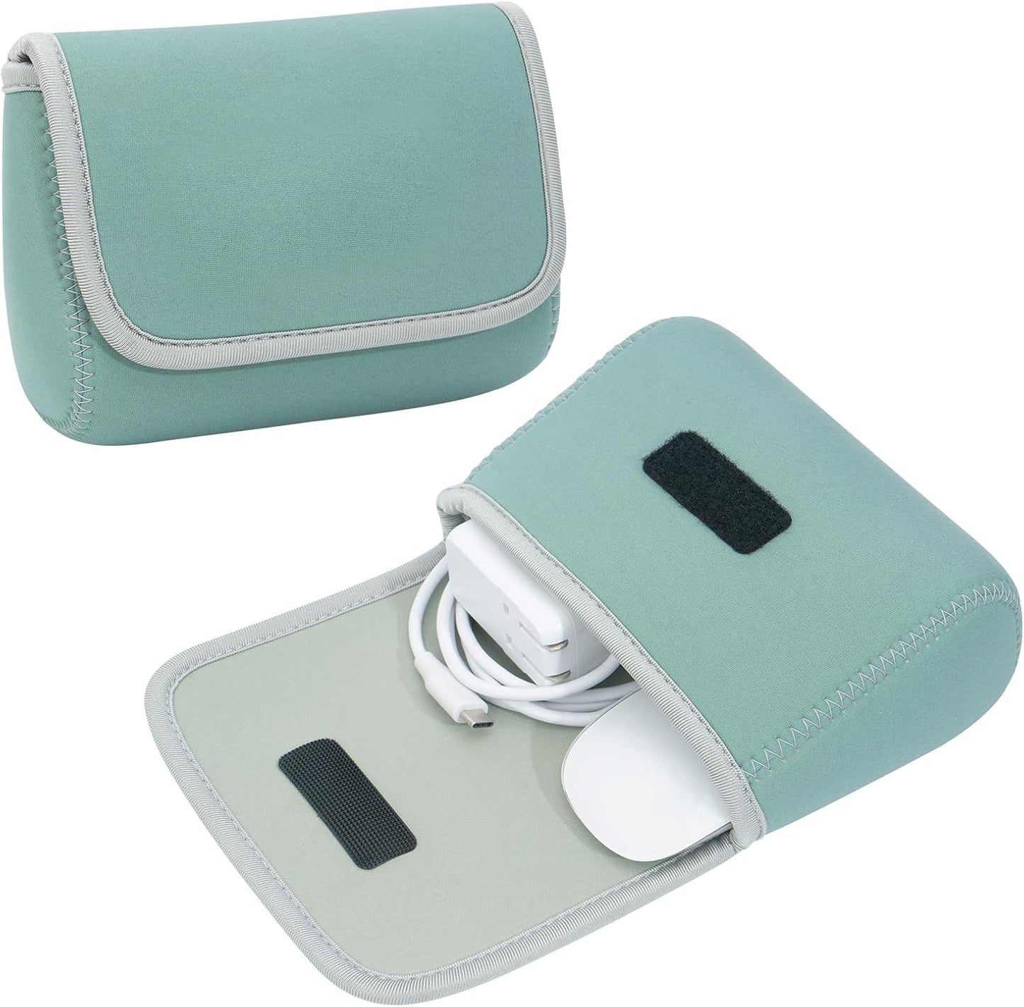 LENTION Storage Small Pouch Bag Cases for Accessories Laptop MacBook Power Adapter, Wireless Mouse, iPhone Charger, Cellphone, Power Bank, Cord Travel Cable Electronic Organizer - Dark Gray