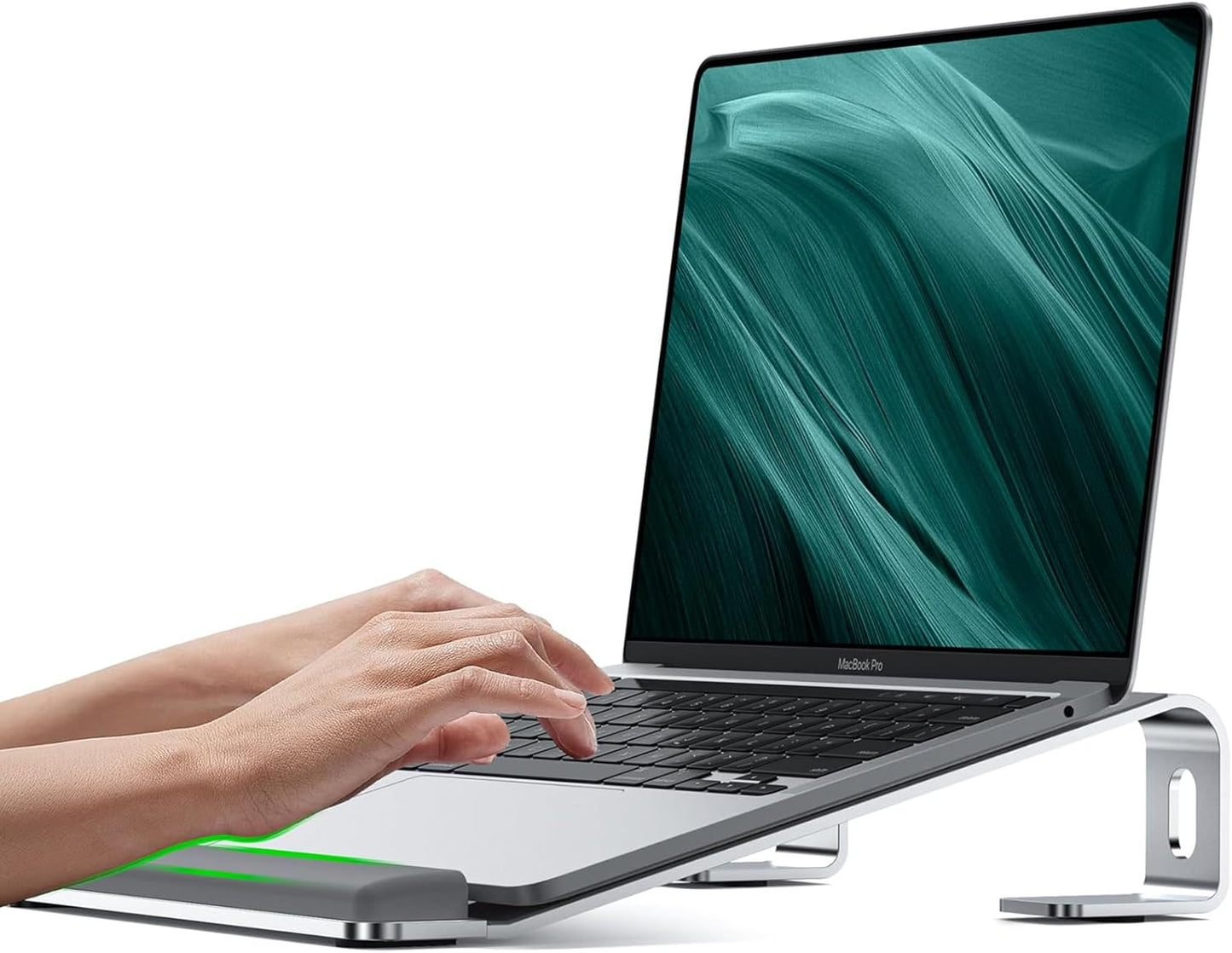 JCZT Clear Acrylic Laptop Stand for Desk, with Wrist Rest, Ergonomic Detachable Mount Compatible with 10-17'' All Laptops Such as MacBook Air Pro/HP/Dell/Lenovo